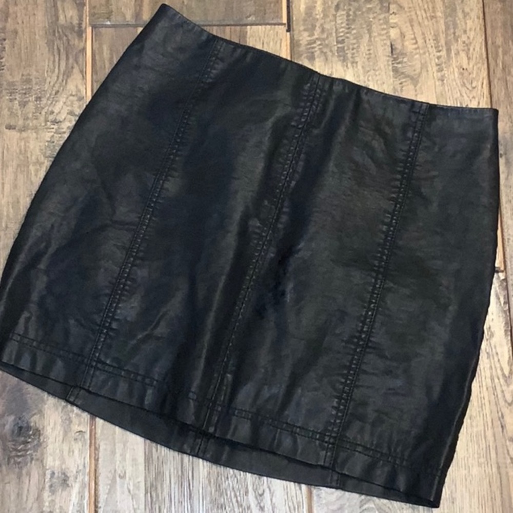 Free People faux leather mini skirt. Size 8